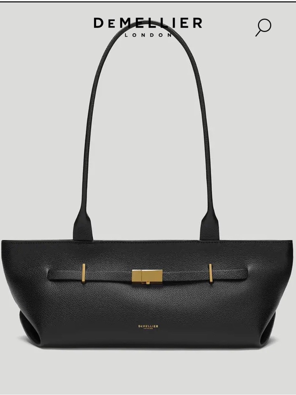 DeMellier Black Leather Shoulder Bag with Gold Hardware NWOT